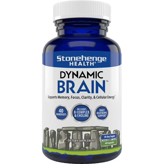 Stonehenge Health Dynamic Brain Nootropic Supplement For Enhanced Memory, Focus, & Learning, 60 Caps
