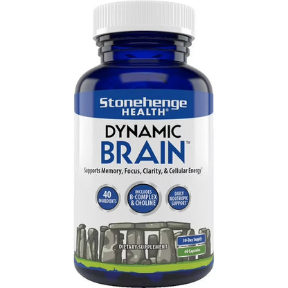 Stonehenge Health Dynamic Brain Nootropic Supplement For Enhanced Memory, Focus, & Learning, 60 Caps
