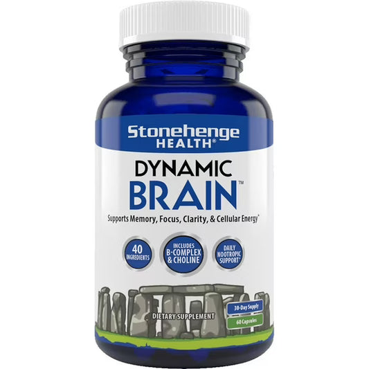 Stonehenge Health Dynamic Brain Nootropic Supplement For Enhanced Memory, Focus, & Learning, 60 Caps